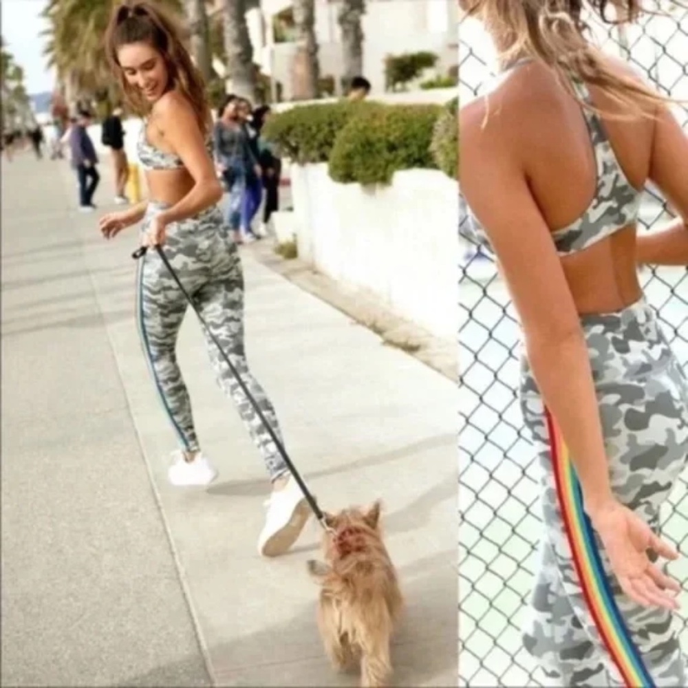 Spiritual Gangster Essential Camo Rainbow Leggings Large